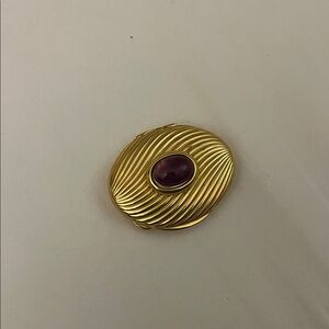 JUDITH LEIBER vintage pill box with amethyst.